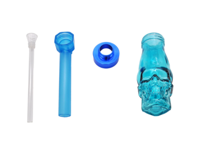 Adaptateur Bouteille Pour Narguilé – 3 Pièces – Bleu – Convertit Bouteille En Verre – Top Puff – Neuf
