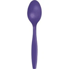 Purple Heavy Duty Plastic Spoons 24 Per Pack Tableware Supplies Decorations