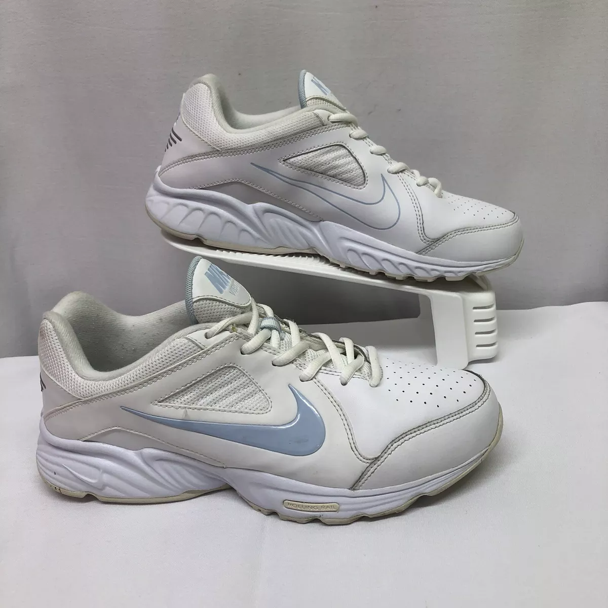 Nike View III 3 White Blue Athletic Walking Shoes Size 9 (454122-140)