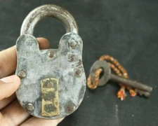 Vintage Iron Brass Padlock | Handmade, Working, Collectible, Single Key