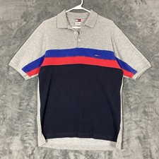 Vintage 90s Tommy Hilfiger Polo Shirt Men's XL Colorblock Pique Flag Y2K Jeans