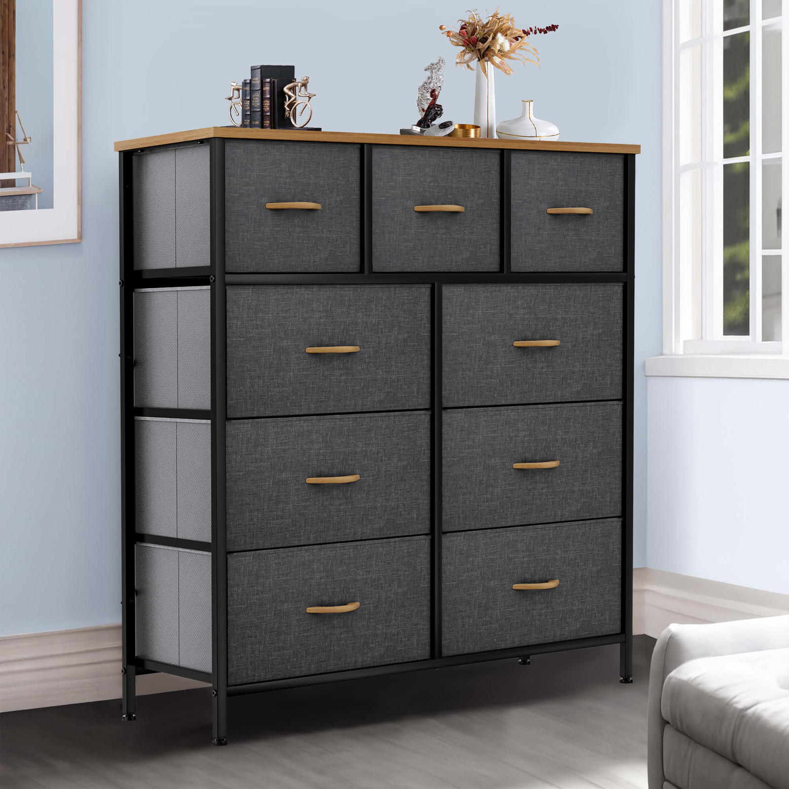 9-Drawer Dresser Nightstand Storage Organizer Cabinet for Bedroom Closet-image