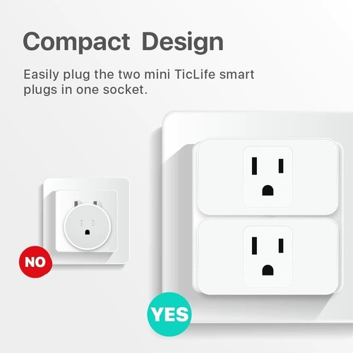 4 Pk TicLife Smart Plug Compatible W/Alexa and Google Wi-Fi Mobvoi App - Picture 2 of 6