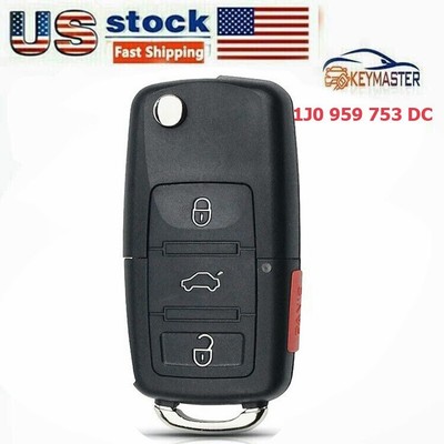 Keyless Folding Remote Key Fob for VW Audi 1J0 959 753 DC 315MHZ ID48 Chip 4B