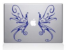 Decal Guru Swirly Wings MacBook Decal Vinyl Sticker 13" MacBook Air Dark Blue