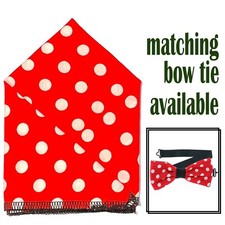 Polka Dot Pocket Square Bow Tie Wedding Prom New Year Party Formal Christmas