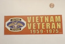 3X9" Decal Sticker VIETNAM VETERAN 1959 1975 Viet Nam Vet