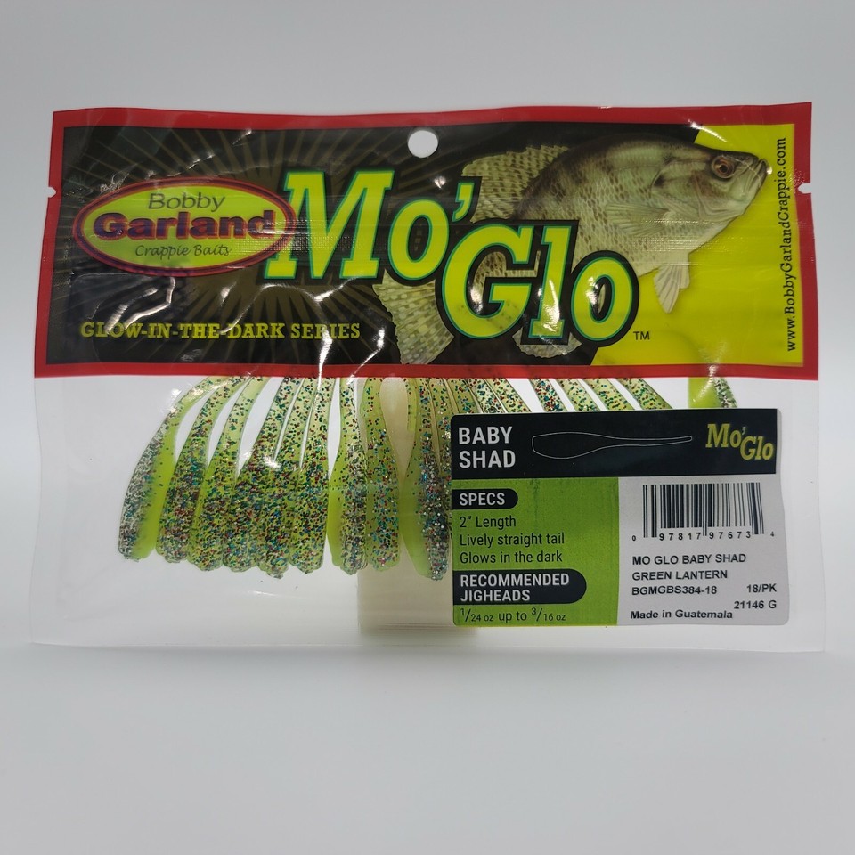 Leurres Bobby Garland Crappie – 4 Paquets De 15 : Mo Glo Et Baby Shad Swim’R, Soft Plastic