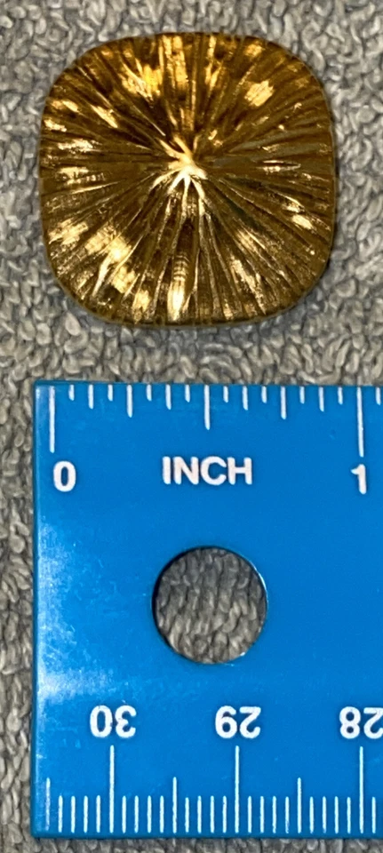 Vintage Gold Colored Square Textured Button - Image 4 of 4