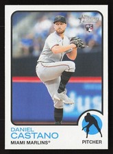 2022 Topps Heritage #702 Daniel Castano RC HIGH NUMBER SP Miami Marlins
