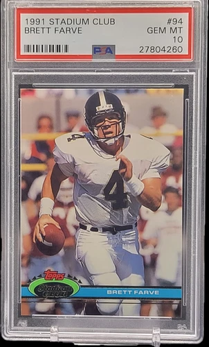 1991 Stadium Club #94 Brett Favre RC Rookie PSA 10 Packers