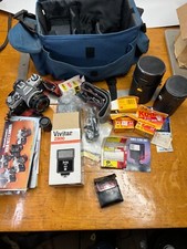 Canon AE-1 35mm Film Camera  50mm 1:1.8 Canon, Flash, 2 Lens, Bag Lots Extras