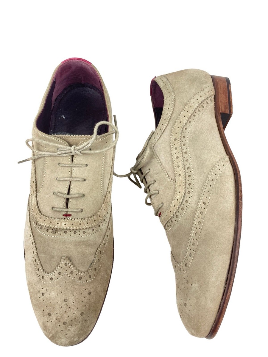 Ted Baker London Oalvinn Tan Suede Wingtip Oxford Shoes Mens  display picture 2