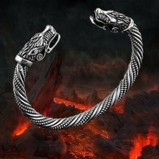 VIKING ARMBAND WOLF FENRIS Armreif Wikinger Vikings Folkloreschmuck SILBER&GOLD