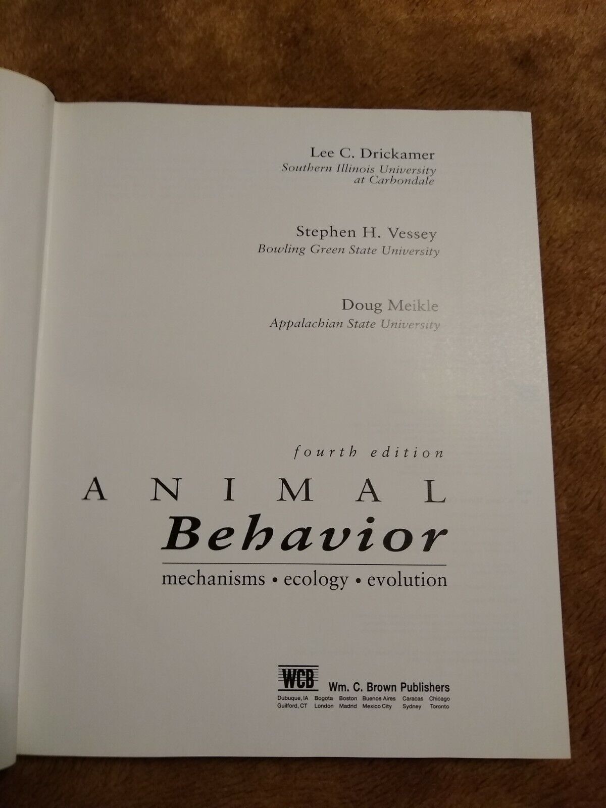 Animal Behavior: Mechanisms, Ecology, and Evolution Fourth Edition  Drickamer | eBay