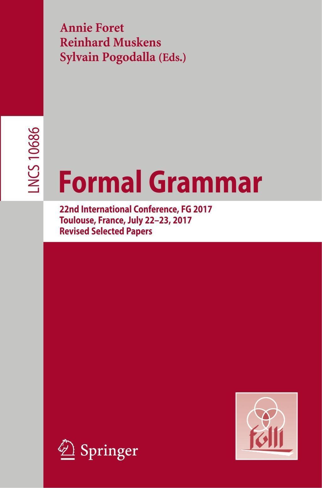 Thumbnail - Annie Foret (u. A.) | Formal Grammar | Taschenbuch | Englisch (2018) |