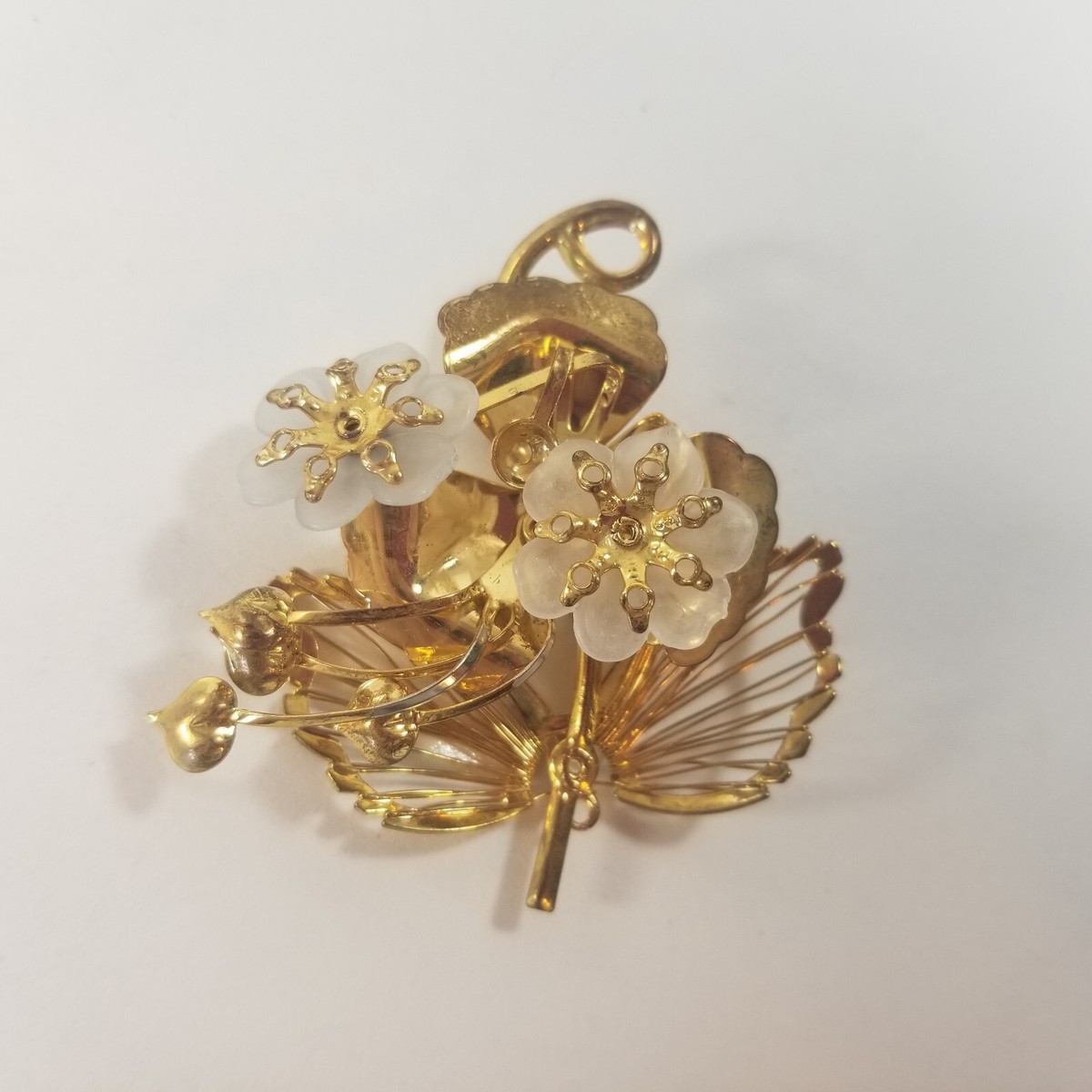 Vintage FLOWER Cluster BROOCH Pin Costume Jewelry