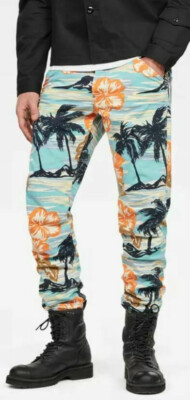 G Star Raw Elwood X52 5622 3D Tapered 34 Long Hawaii Aloha G Star Raw Elwood X52 5622 3D Tapered 34 Long Hawaii Aloha