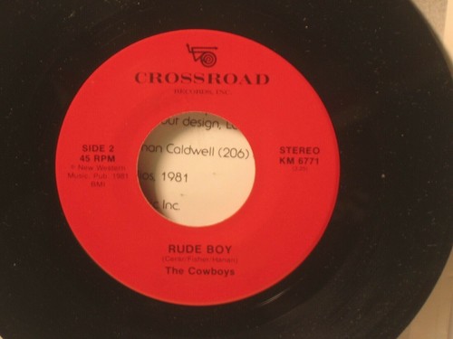 CRANIUMS The Cowboys RUDE BOY orig 7" 45 NM early Seattle punk kbd Ian Fisher - Foto 3 di 5