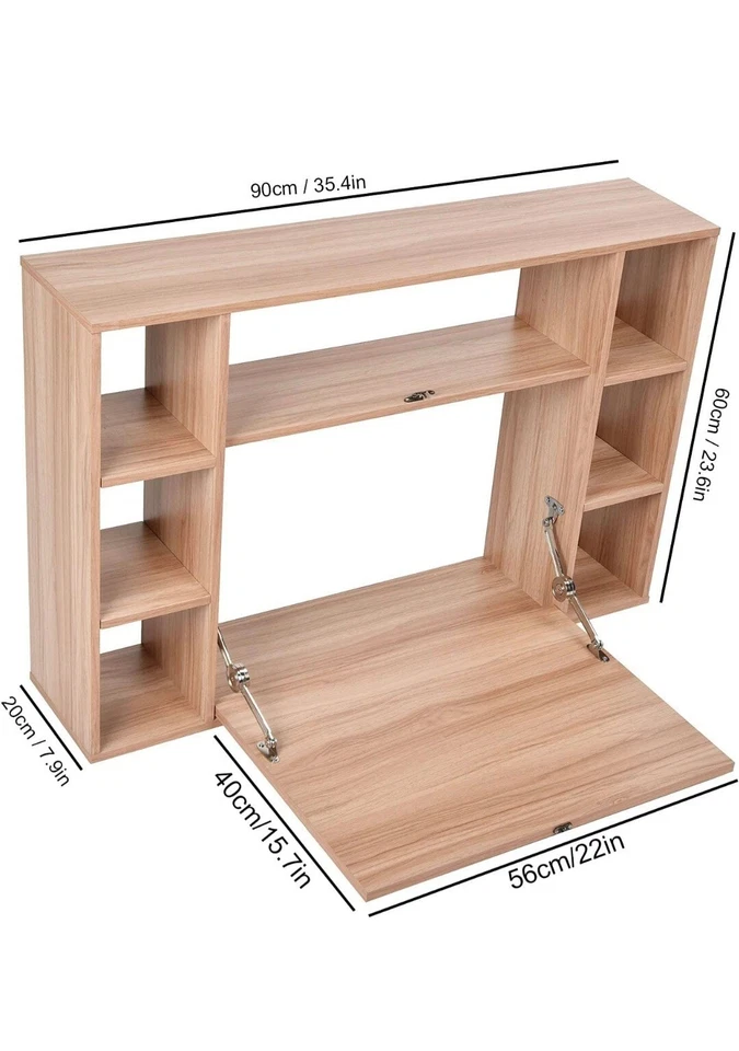 Computer Table-Wall-Mounted Computer Table Folding Computer Desk Storage... - Image 3 of 4