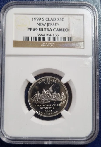 1999 S New Jersey State Quarter Proof NGC PF69  ULTRA CAMEO #80007