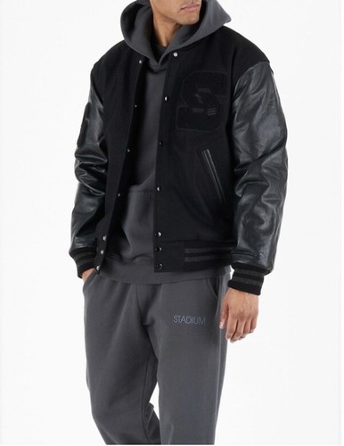 Stadium Goods “STADIUM” Brand Blackout Varsity Letterman Jacket Size Medium