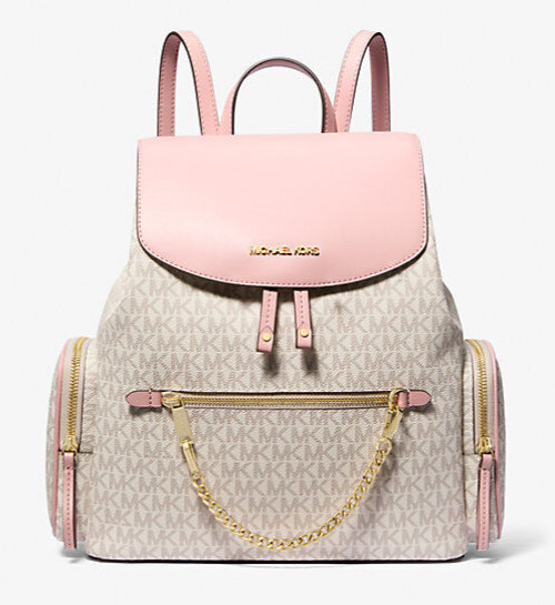 MICHAEL KORS JET SET LARGE LOGO CHAIN BACKPACK $558 AUTHENTI
