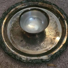 International silver chip and dip tray. Still with tags. Vintage 