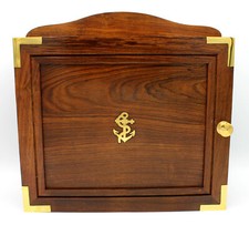Schlüsselkasten aus Holz, mit 12 Haken und Spiegel