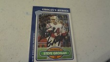 2005 TOOPPS ALL TIME FAN FAVORITES STEVE GROGAN  AUTOGRAPHED FOOTBALL CARD