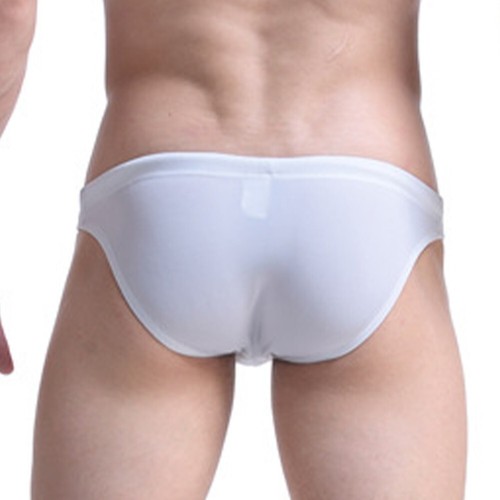 Men Solid Color Drawstring Sexy Low-Waist Bikini-Briefs Swimwear Swimming Trunk - Picture 11 of 33