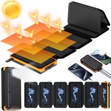 46800mAh Folding Solar Power Bank With 6 Solar Panel For Phone Charger Camping