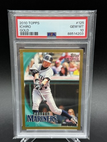 2010 Topps GOLD Ichiro Suzuki PSA 10 Gem Mint Card #125 Mariners #/2010 Pop 3