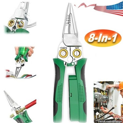 8-In-1 Wire Stripper Twister Set - Includes Cable Scissors Voltage Tester Pliers