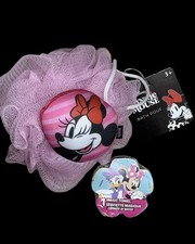 Disney Minnie Mouse Bath Pouf Bath  Shower Sponge Exfoliating Mesh Pouf Loofah