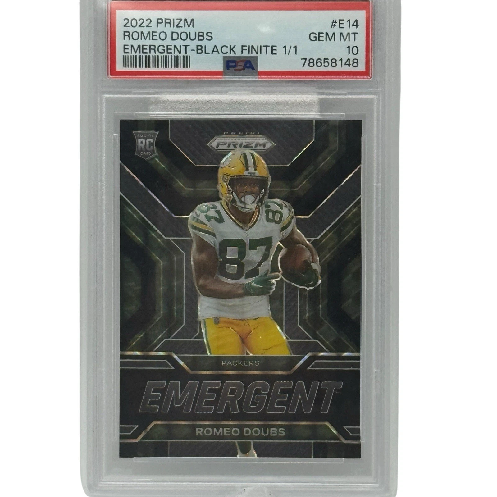 Romeo Doubs Panini Prizm Emergent #E14 Black Finite