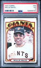 1972 TOPPS #49 WILLIE MAYS PSA 3