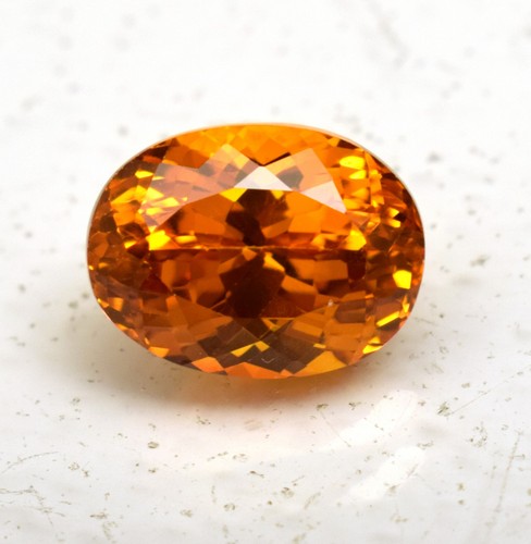 10.05Ct Lab Grown Orange Yellow Citrine Certified Oval Cut Loose Gemstone Brazil - Picture 3 of 5