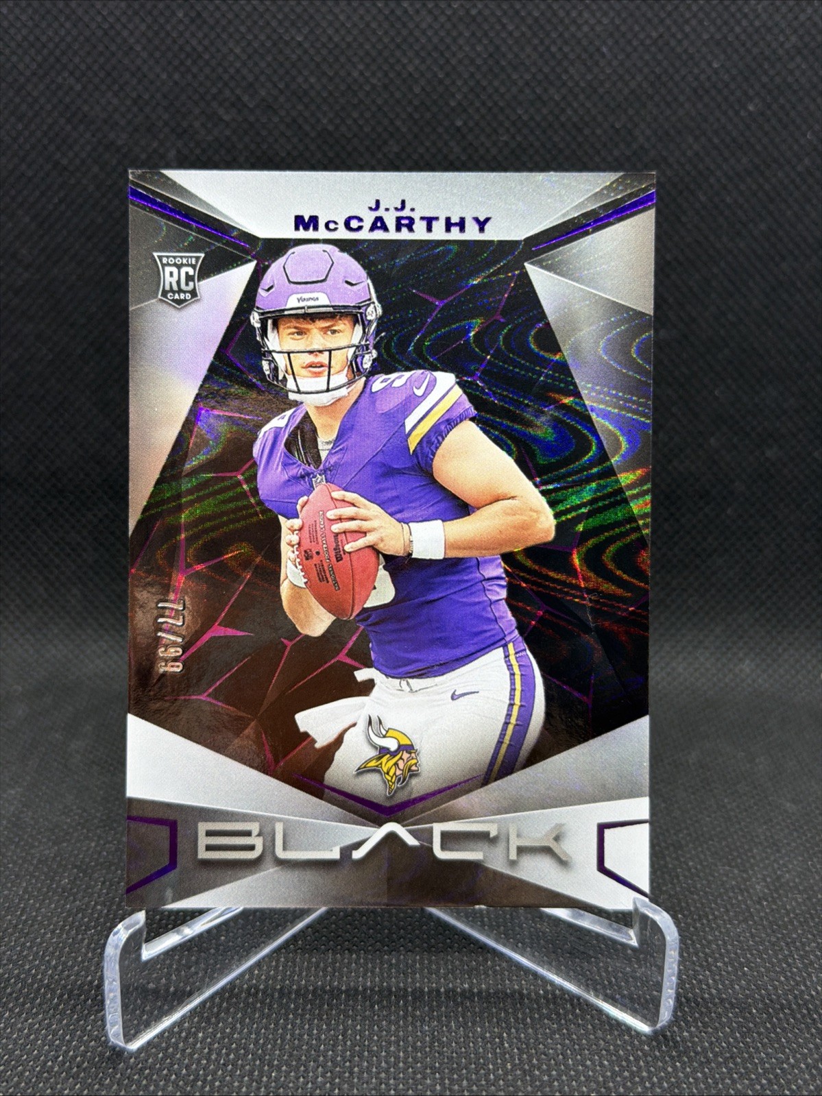 2024 Panini Black -  J.J. McCarthy Rookie #134 Royal /99 (RC)