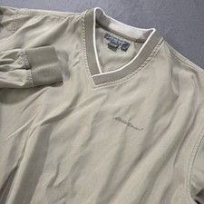 Vintage Eddie Bauer Golf Windbreaker Mens Small V Neck Pullover Jacket
