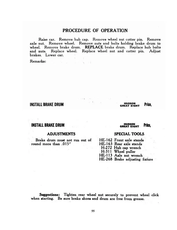 Libro de ocho talleres de reparación Hudson 8 Service Manual 1930 1931 1932 1933  Foto 3 de 4