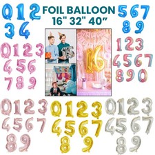 Large Foil Number Balloons 0-9 Air/ Helium for Wedding Birthday Party Decor