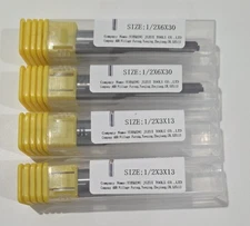 4 Straight Router Bits 1/2 Shank (2) 3mm X 13mm and (2) 6mm X 30mm ~ NEW