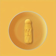 Ombrello pieghevole GIALLO ferro 6 nervature leggero viaggio ufficio robusto