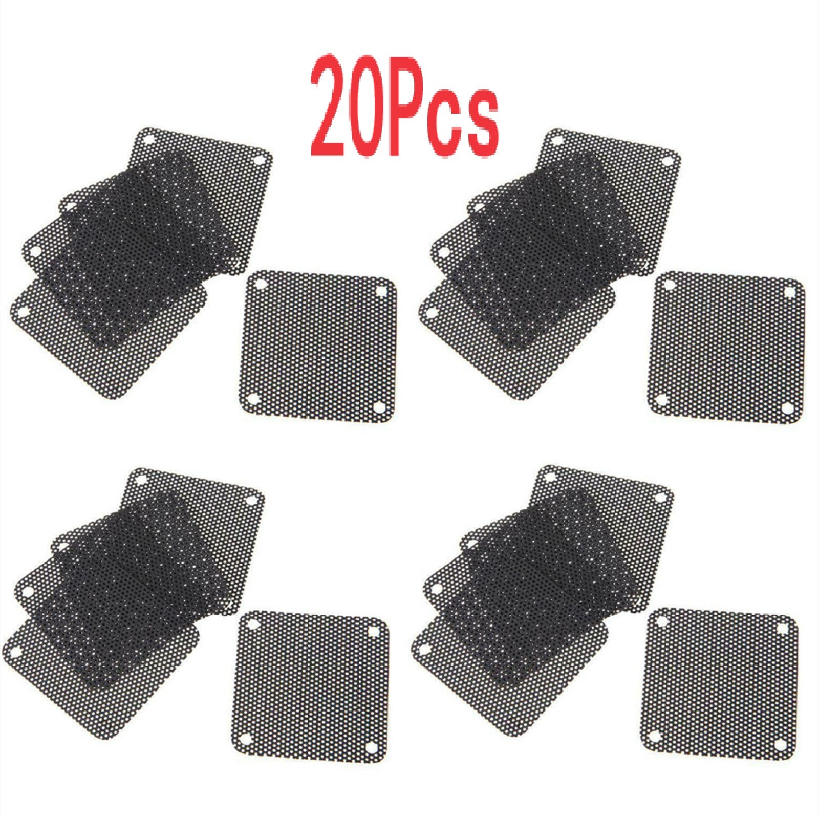 20Pcs 40x40mm Cuttable PVC PC Fan Dust Filter Dustproof Computer Mesh Cover