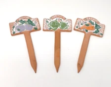 Ceramic Plant Seed Markers For Plants & Produce Terracotta Painted 8" Radish