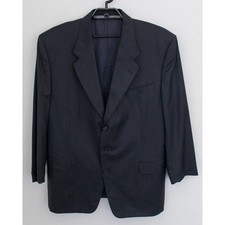 Canali Blazer Mens 58R Blue Micro Check 3-Button Wool Sport Coat Made in Italy