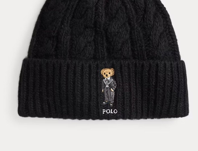 Polo Ralph Lauren Wool Blend Women’s Beanie Hat Pom-Pom Tuxedo Polo Bear NWT Polo Ralph Lauren Wool Blend Beanie Hat Pom-Pom Tuxedo Girl  main image 2