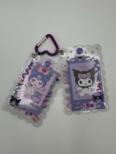 Sanrio Kuromi Purple ID badge card case set W/carabiner 3" Lot of 2 Cards