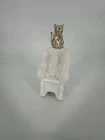 Avon, Sitting Pretty, Cologne 4 oz. Milk Glass Rocking Chair Cat, Vintage